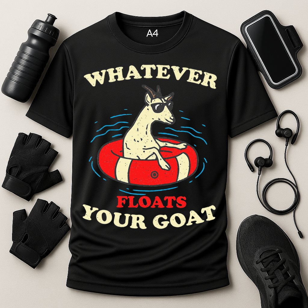 Whatever Floats Your Goat Summer Float Trip River Tubing Performance Shirt