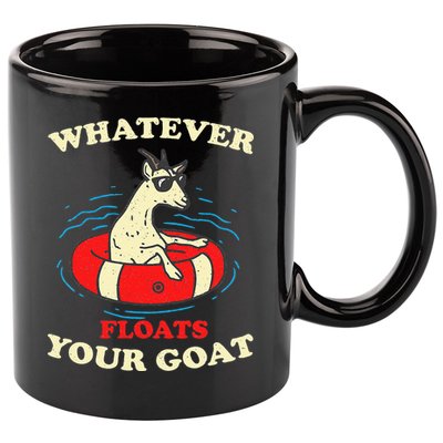 Whatever Floats Your Goat Summer Float Trip River Tubing 11oz C Handle Ceramic Mug