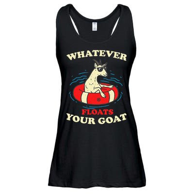 Whatever Floats Your Goat Summer Float Trip River Tubing Ladies Essential Flowy Tank