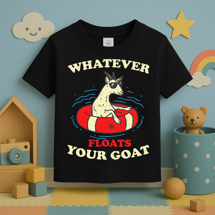 Whatever Floats Your Goat Summer Float Trip River Tubing Toddler T-Shirt