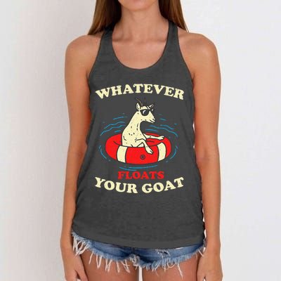 Whatever Floats Your Goat Summer Float Trip River Tubing Women's Knotted Racerback Tank