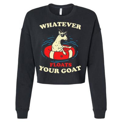 Whatever Floats Your Goat Summer Float Trip River Tubing Cropped Pullover Crew