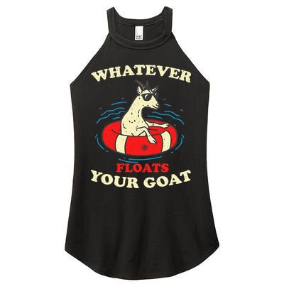 Whatever Floats Your Goat Summer Float Trip River Tubing Women's Perfect Tri Rocker Tank
