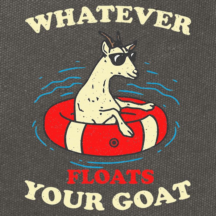 Whatever Floats Your Goat Summer Float Trip River Tubing Cotton Canvas Backpack