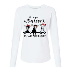 Whatever Floats Your Goat Lover Womens Cotton Relaxed Long Sleeve T-Shirt