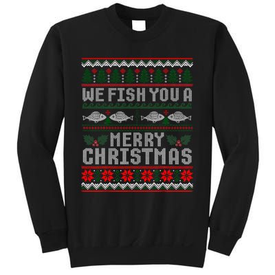 We Fish You A Merry Christmas Fishers Ugly Xmas Sweater Sweatshirt