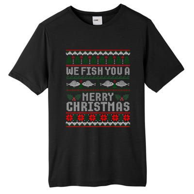 We Fish You A Merry Christmas Fishers Ugly Xmas Sweater Tall Fusion ChromaSoft Performance T-Shirt