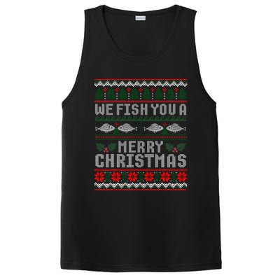 We Fish You A Merry Christmas Fishers Ugly Xmas Sweater PosiCharge Competitor Tank