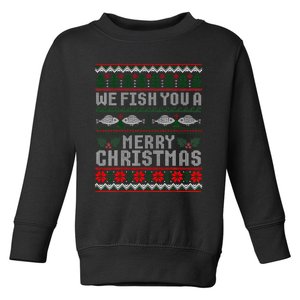 We Fish You A Merry Christmas Fishers Ugly Xmas Sweater Toddler Sweatshirt