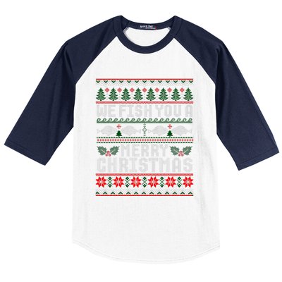 We Fish You A Merry Christmas Fishers Ugly Xmas Sweater Baseball Sleeve Shirt