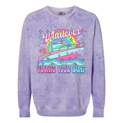 Whatever Floats Your Boat Ship Crusing Cruise Trip Vacation Matching Colorblast Crewneck Sweatshirt