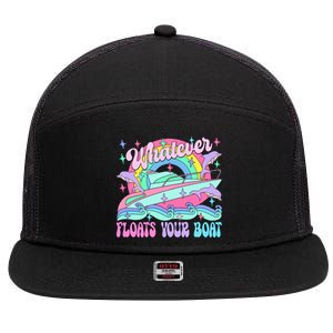 Whatever Floats Your Boat Ship Crusing Cruise Trip Vacation Matching 7 Panel Mesh Trucker Snapback Hat