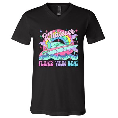 Whatever Floats Your Boat Ship Crusing Cruise Trip Vacation Matching V-Neck T-Shirt