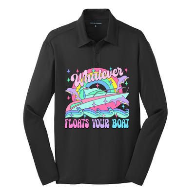 Whatever Floats Your Boat Ship Crusing Cruise Trip Vacation Matching Silk Touch Performance Long Sleeve Polo