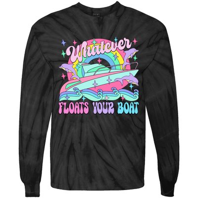 Whatever Floats Your Boat Ship Crusing Cruise Trip Vacation Matching Tie-Dye Long Sleeve Shirt