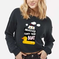 Whatever Floats Your Boat Cropped Pullover Crew