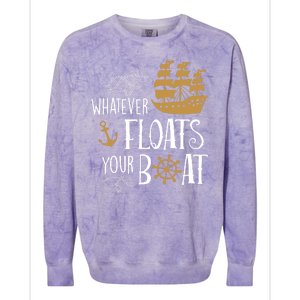 Whatever Floats Your Boat Funny Pirate Ship Colorblast Crewneck Sweatshirt