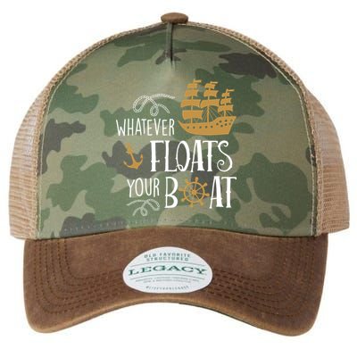 Whatever Floats Your Boat Funny Pirate Ship Legacy Tie Dye Trucker Hat