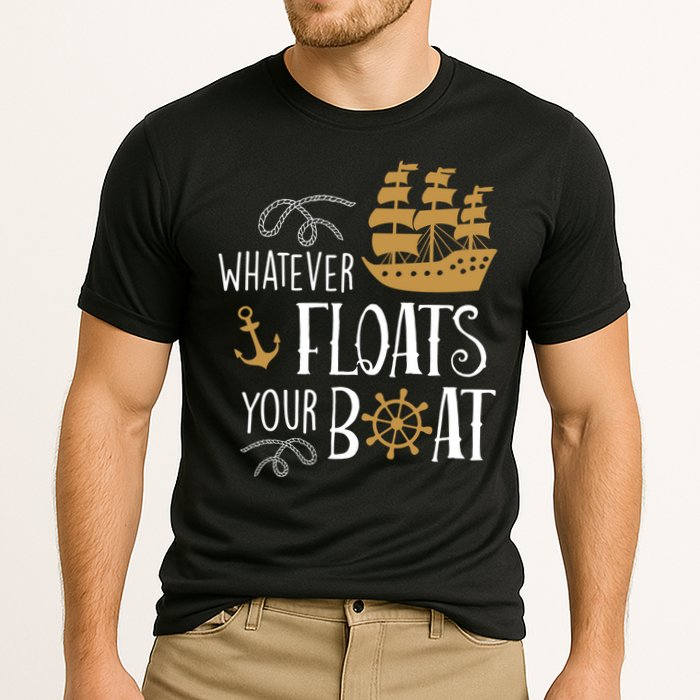 Whatever Floats Your Boat Funny Pirate Ship Cooling Performance Crew T-Shirt