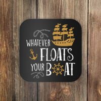 Whatever Floats Your Boat Funny Pirate Ship Coaster