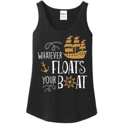 Whatever Floats Your Boat Funny Pirate Ship Ladies Essential Tank