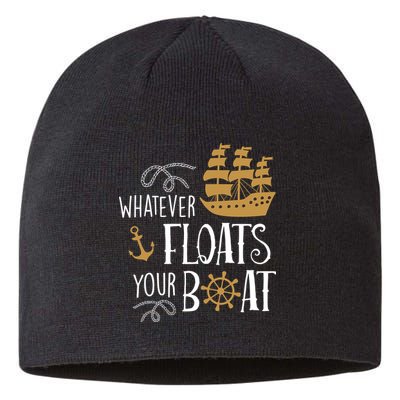 Whatever Floats Your Boat Funny Pirate Ship Sustainable Beanie
