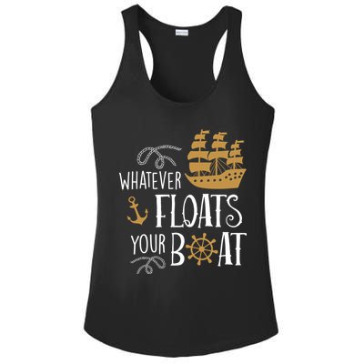 Whatever Floats Your Boat Funny Pirate Ship Ladies PosiCharge Competitor Racerback Tank