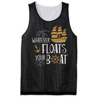 Whatever Floats Your Boat Funny Pirate Ship Mesh Reversible Basketball Jersey Tank