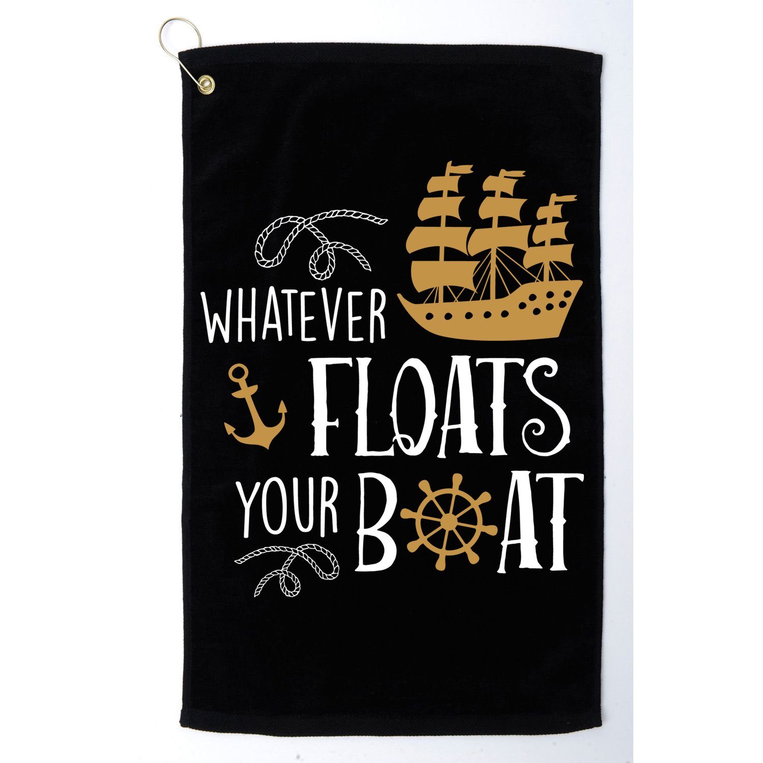 Whatever Floats Your Boat Funny Pirate Ship Golf Towel