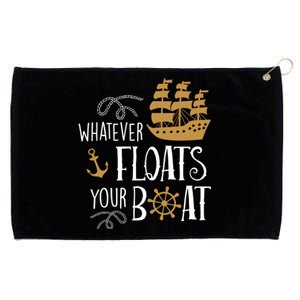 Whatever Floats Your Boat Funny Pirate Ship Grommeted Golf Towel