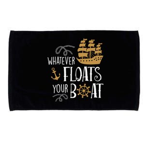 Whatever Floats Your Boat Funny Pirate Ship Microfiber Hand Towel