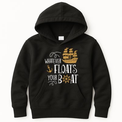 Whatever Floats Your Boat Funny Pirate Ship Kids Hoodie
