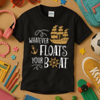 Whatever Floats Your Boat Funny Pirate Ship Kids T-Shirt