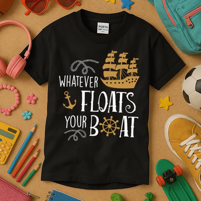 Whatever Floats Your Boat Funny Pirate Ship Kids T-Shirt