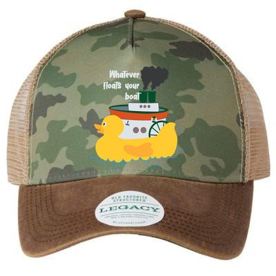 Whatever Floats Your Boat Funny Floaty Duck Legacy Tie Dye Trucker Hat