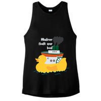 Whatever Floats Your Boat Funny Floaty Duck Ladies PosiCharge Tri-Blend Wicking Tank
