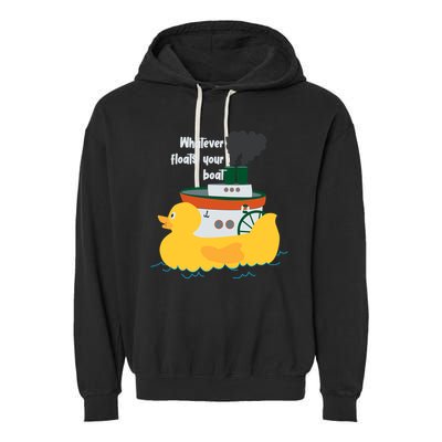 Whatever Floats Your Boat Funny Floaty Duck Garment-Dyed Fleece Hoodie