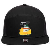 Whatever Floats Your Boat Funny Floaty Duck 7 Panel Mesh Trucker Snapback Hat