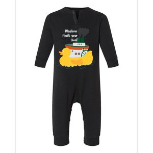 Whatever Floats Your Boat Funny Floaty Duck Infant Fleece One Piece