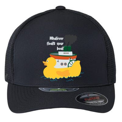 Whatever Floats Your Boat Funny Floaty Duck Flexfit Unipanel Trucker Cap