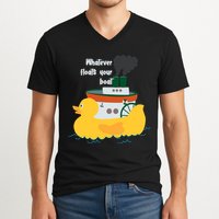 Whatever Floats Your Boat Funny Floaty Duck V-Neck T-Shirt