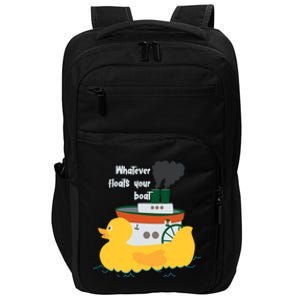 Whatever Floats Your Boat Funny Floaty Duck Impact Tech Backpack