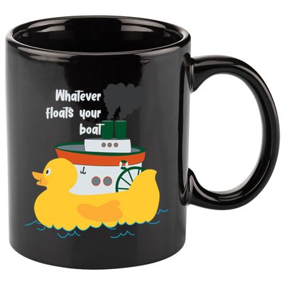 Whatever Floats Your Boat Funny Floaty Duck 11oz C Handle Ceramic Mug