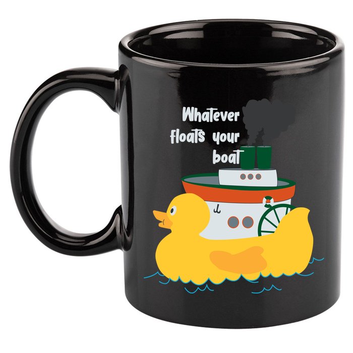 Whatever Floats Your Boat Funny Floaty Duck 11oz C Handle Ceramic Mug