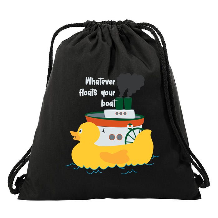 Whatever Floats Your Boat Funny Floaty Duck Drawstring Bag