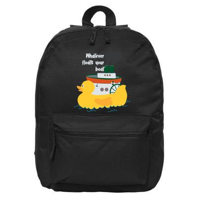 Whatever Floats Your Boat Funny Floaty Duck 16 in Basic Backpack
