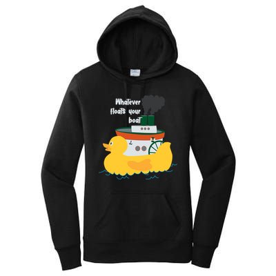 Whatever Floats Your Boat Funny Floaty Duck Women's Pullover Hoodie