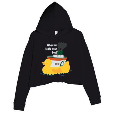 Whatever Floats Your Boat Funny Floaty Duck Crop Fleece Hoodie