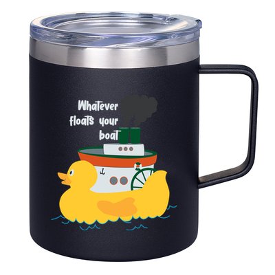 Whatever Floats Your Boat Funny Floaty Duck 12oz Stainless Steel Coffee Mug