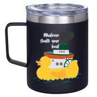 Whatever Floats Your Boat Funny Floaty Duck 12oz Stainless Steel Coffee Mug